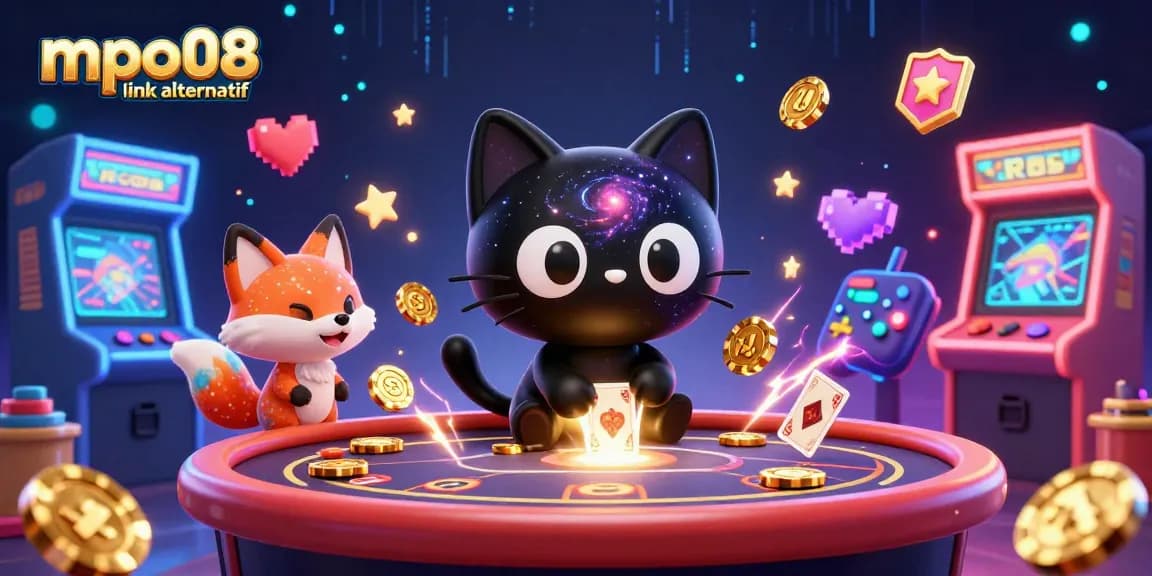 Spin to win with mpo08 link alternatif in this vibrant 3D cosmic casino illustration.