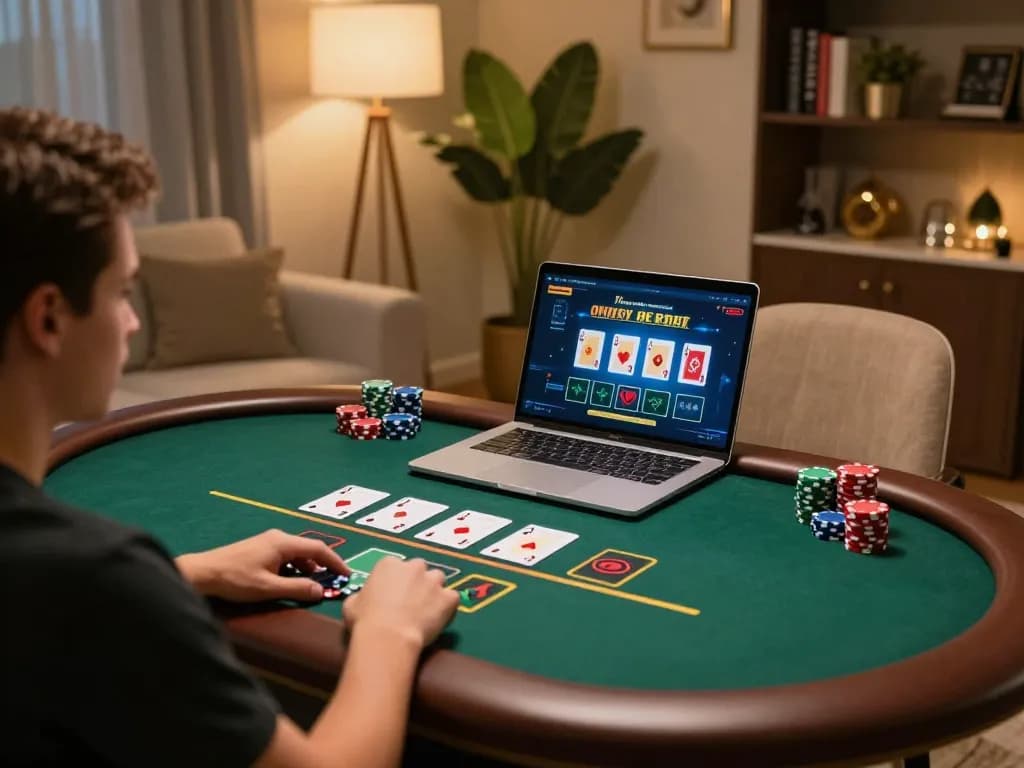 Engaged player at lu88.com live dealer blackjack game, showcasing strategic card decisions