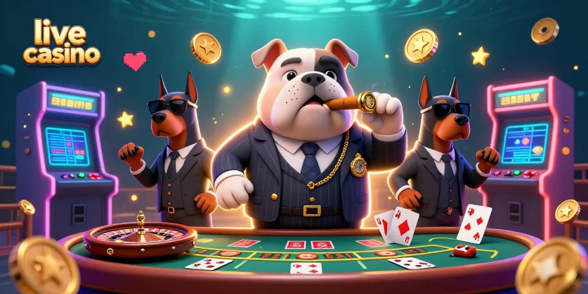 Experience the excitement of a live casino with vibrant characters and dynamic gaming elements.