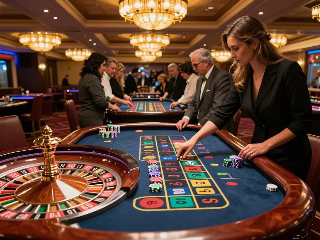 O8 players engaging in thrilling roulette gameplay at a premium casino table.