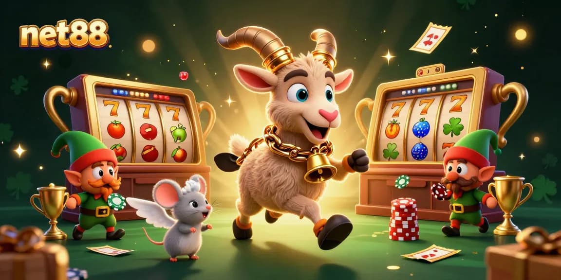 Engage with net88's festive horror casino scene featuring Krampus and playful elves stealing poker chips.