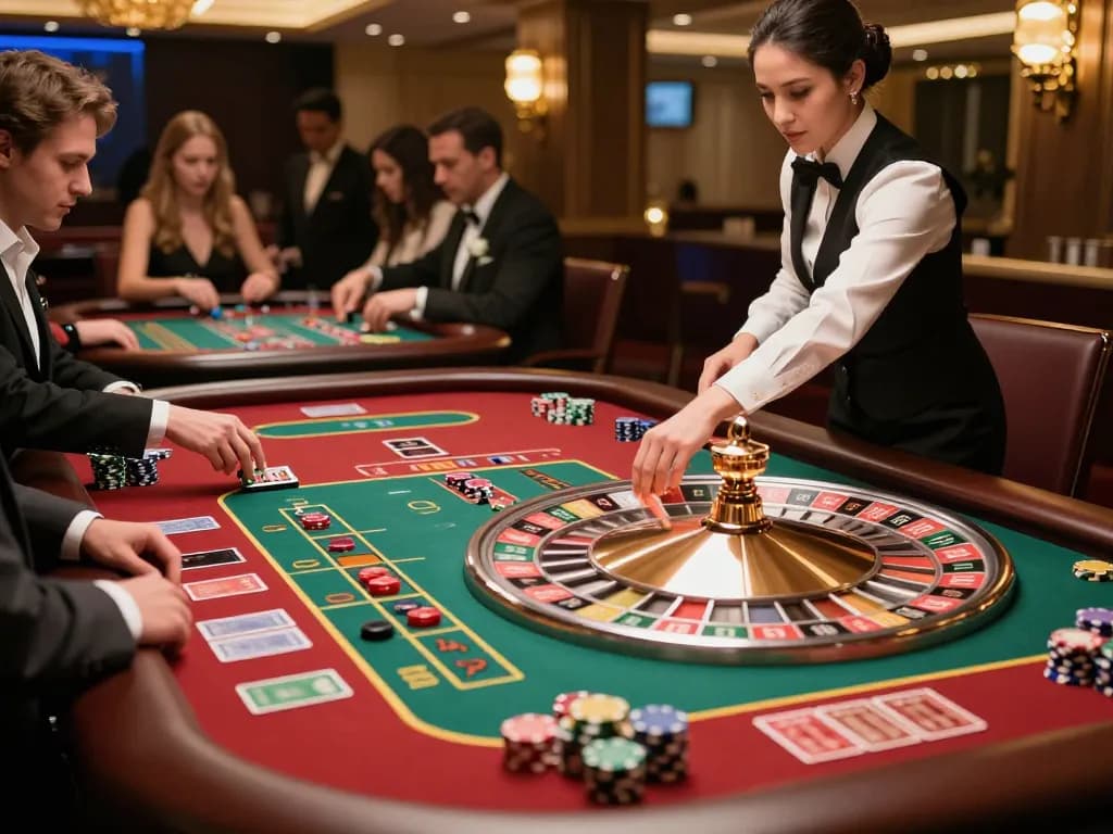 Experience high-stakes gameplay at 79king roulette table, vibrant colors and dynamic action captured.