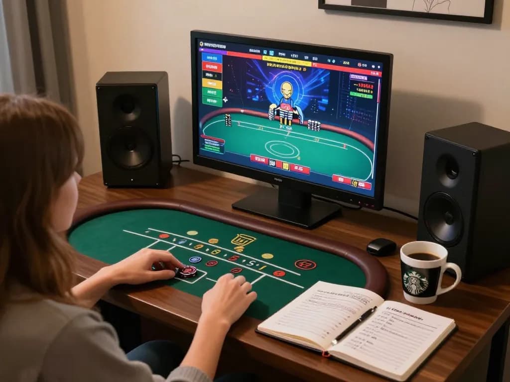 Engage with gem88 online poker games on a stylish setup featuring strategic notes.
