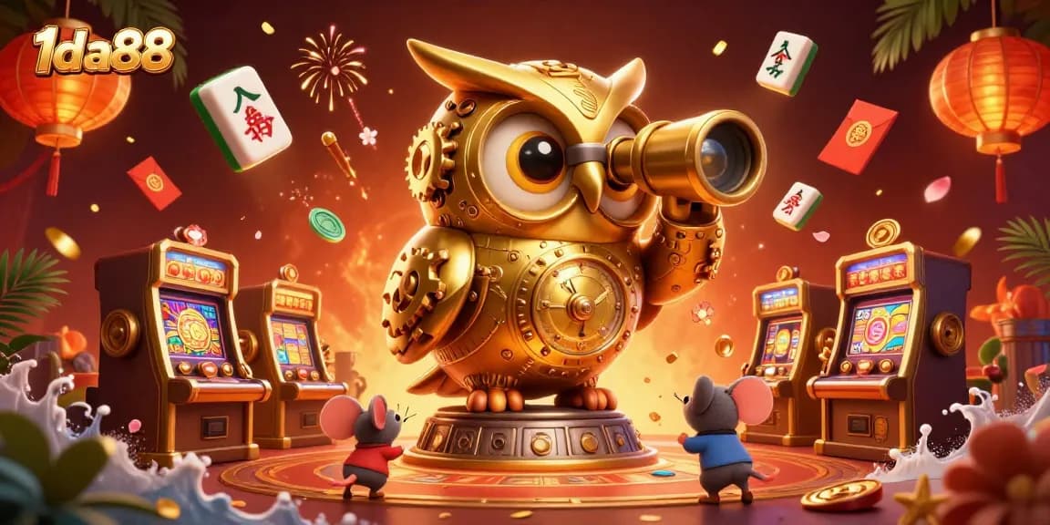 Experience the thrill of 1da88 with a lively casino scene filled with vibrant, engaging elements.