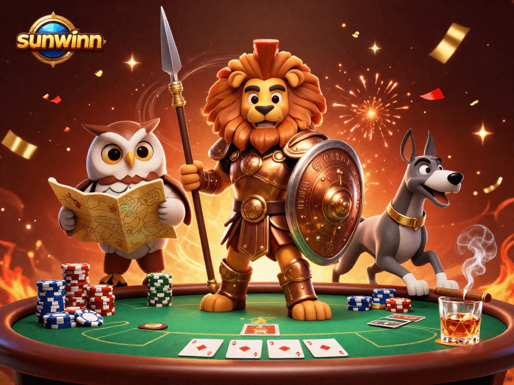 sunwinn mang đến trải nghiệm đánh bài sống động với hình ảnh vui nhộn và chi tiết
