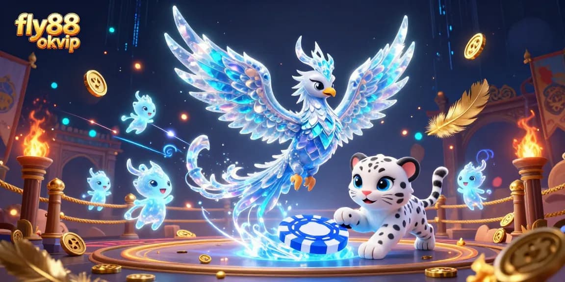 Experience thrilling excitement with fly88 okvip as the ice phoenix and playful leopard bring the casino to life.