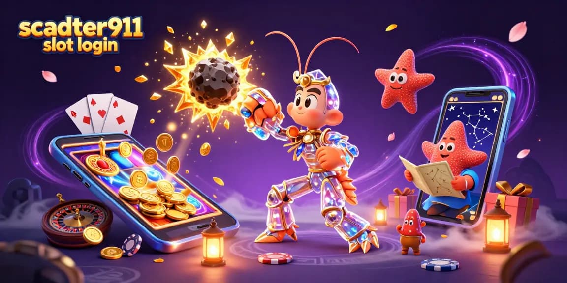 Experience the thrill of scatter911 slot login with a vivid cosmic scene of winning gems and coins.