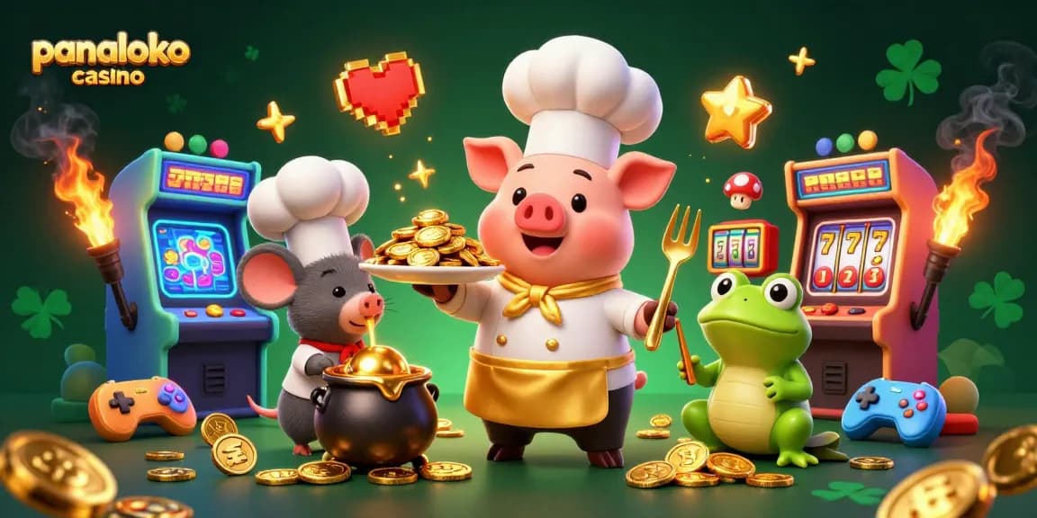 Panaloko casino features a vibrant scene with characters celebrating big wins in a thrilling gaming environment.