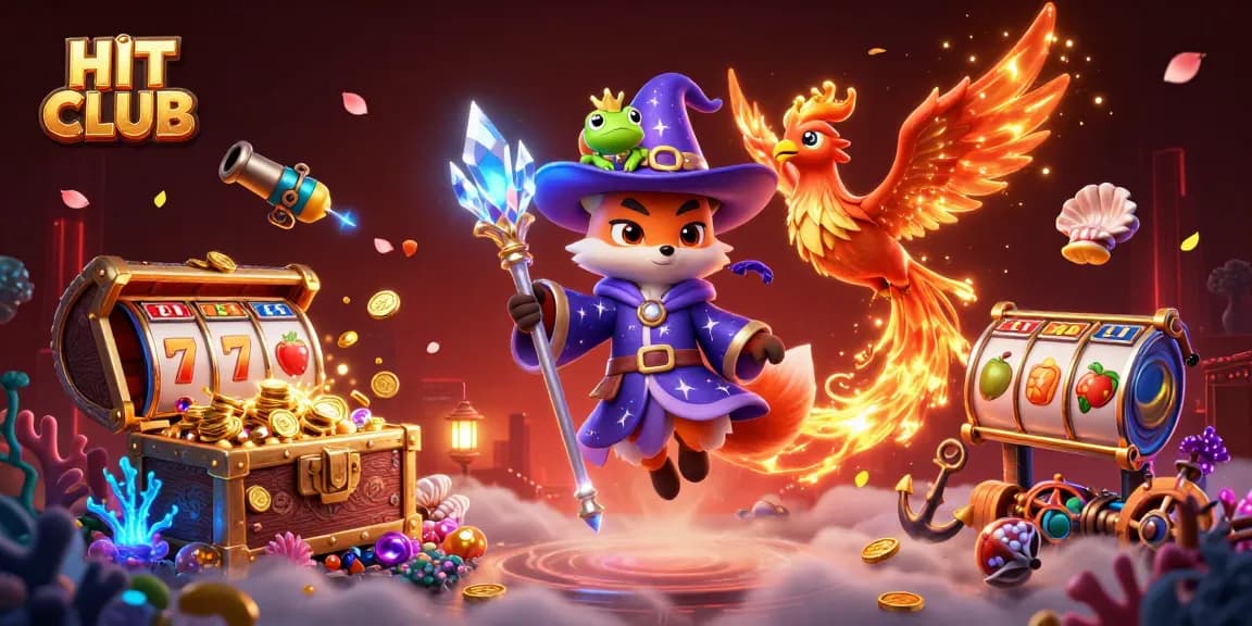 HIT CLUB: Win big with the magical wizards, slot reels, and golden treasures!