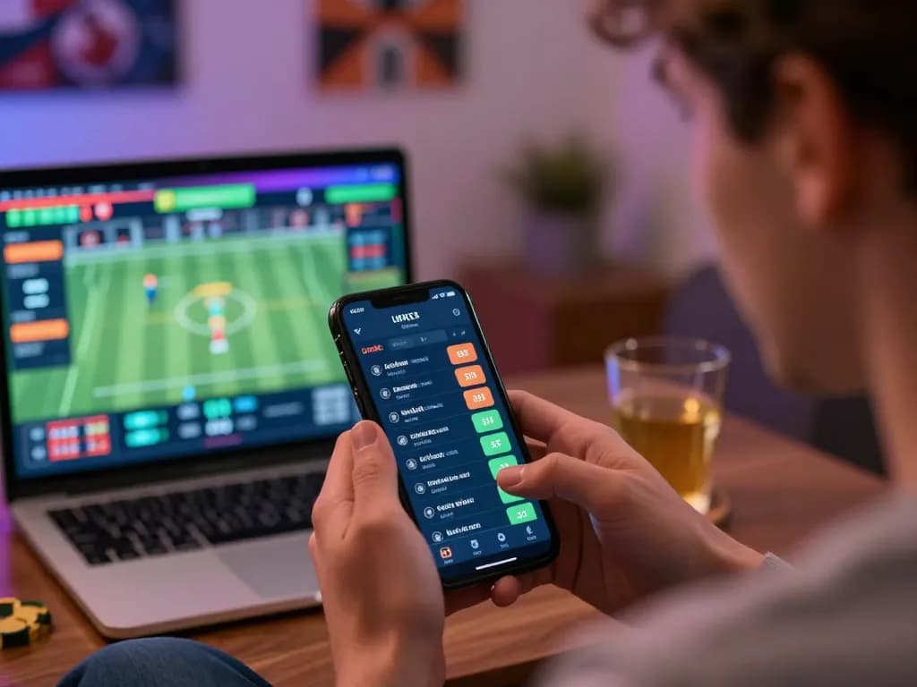 Engaging live sports betting on c168 app with user actively placing bets on smartphone