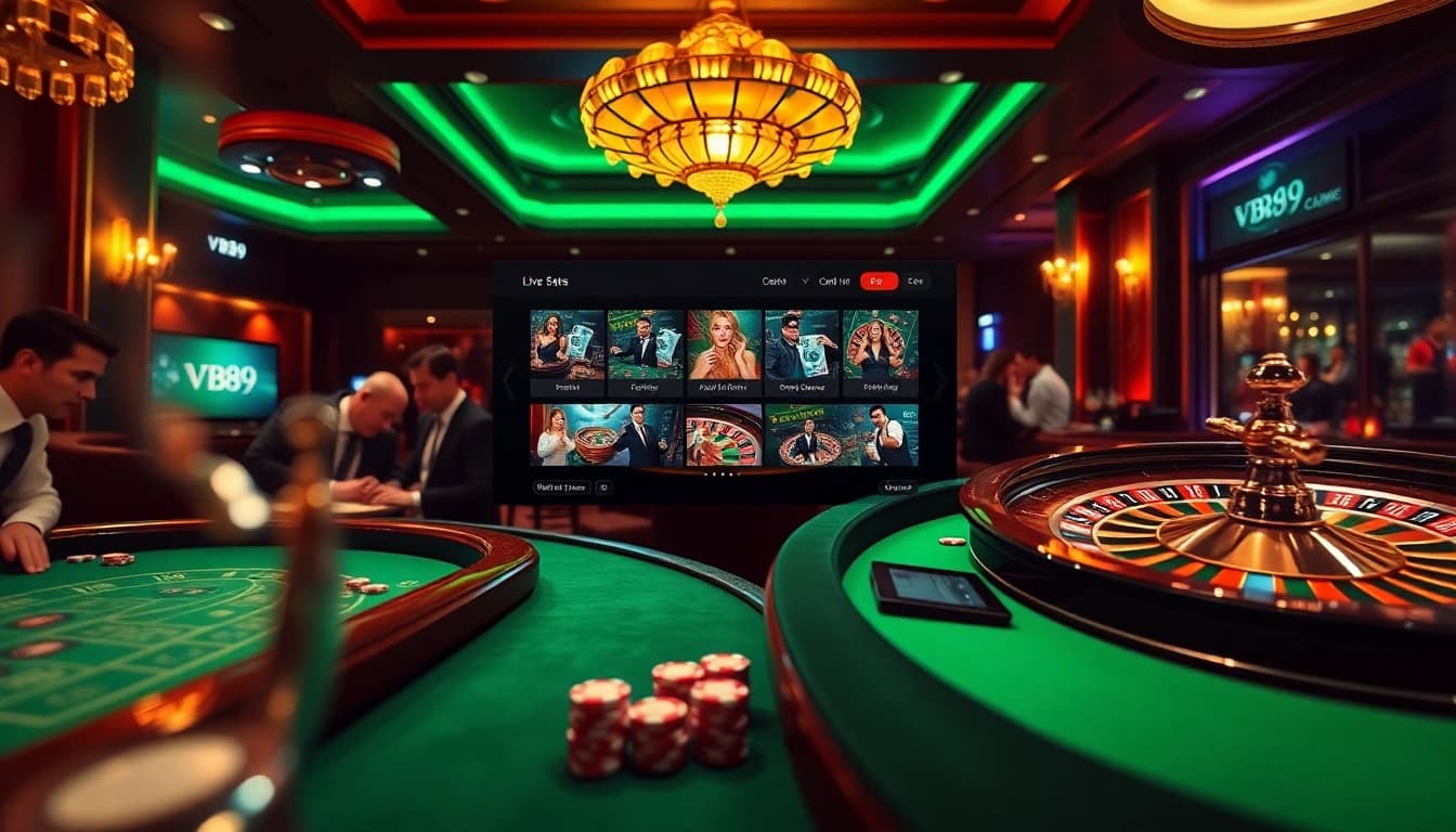 Engaged gamblers placing bets on Gà VB79 with luxurious casino elements.