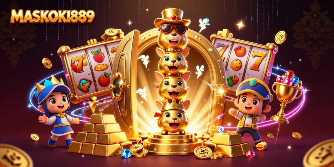 Experience the thrill of winning with MASKOKI889 at a vibrant casino scene filled with excitement!