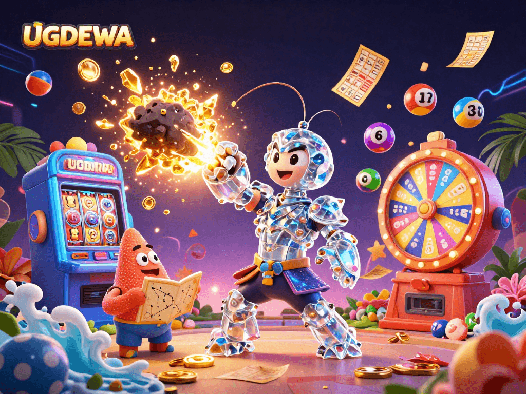 Experience exciting gaming with UGDEWA's vibrant slot machines and dynamic lottery elements.
