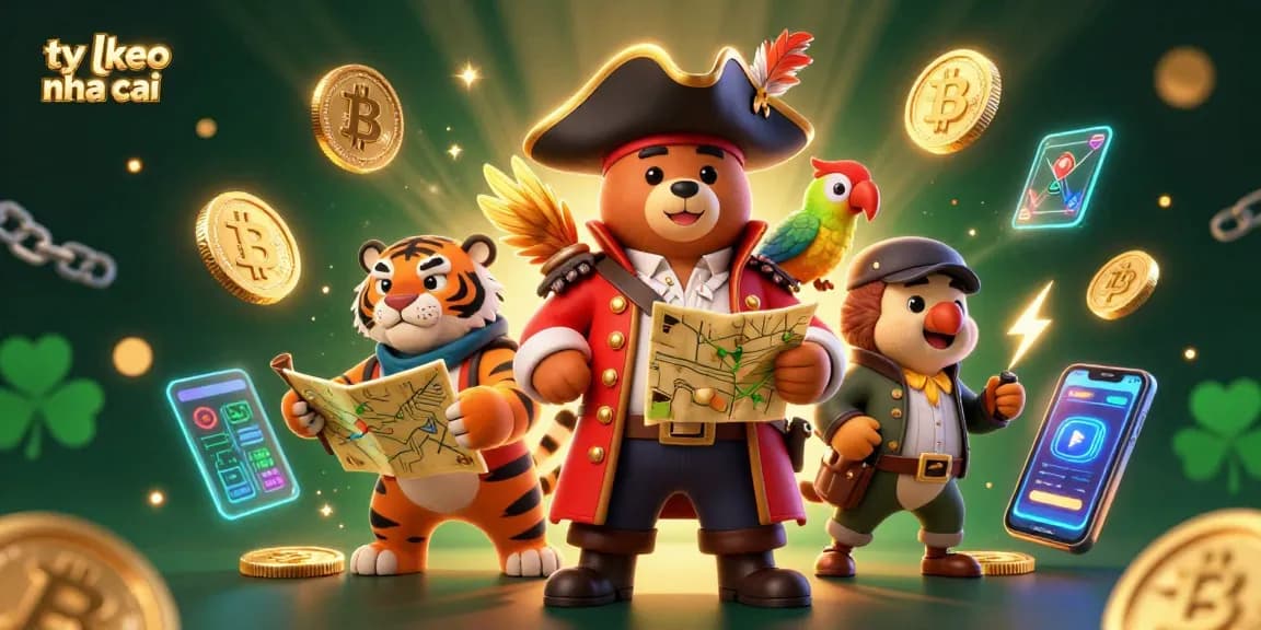 Bet on ty le keo nha cai with a vibrant 3D animation of a pirate captain bear and his crew in action.