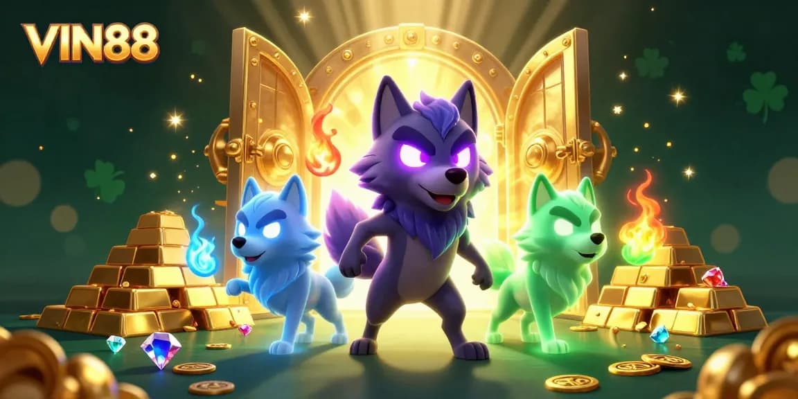 Experience thrilling gameplay with VIN88 featuring magical wolves, treasures, and casino excitement.