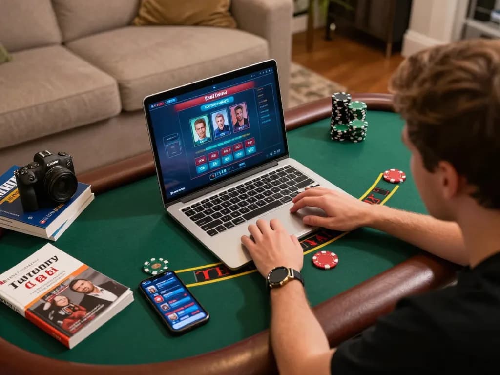 Engaging online gambling experience with dn88 live dealer blackjack on a laptop