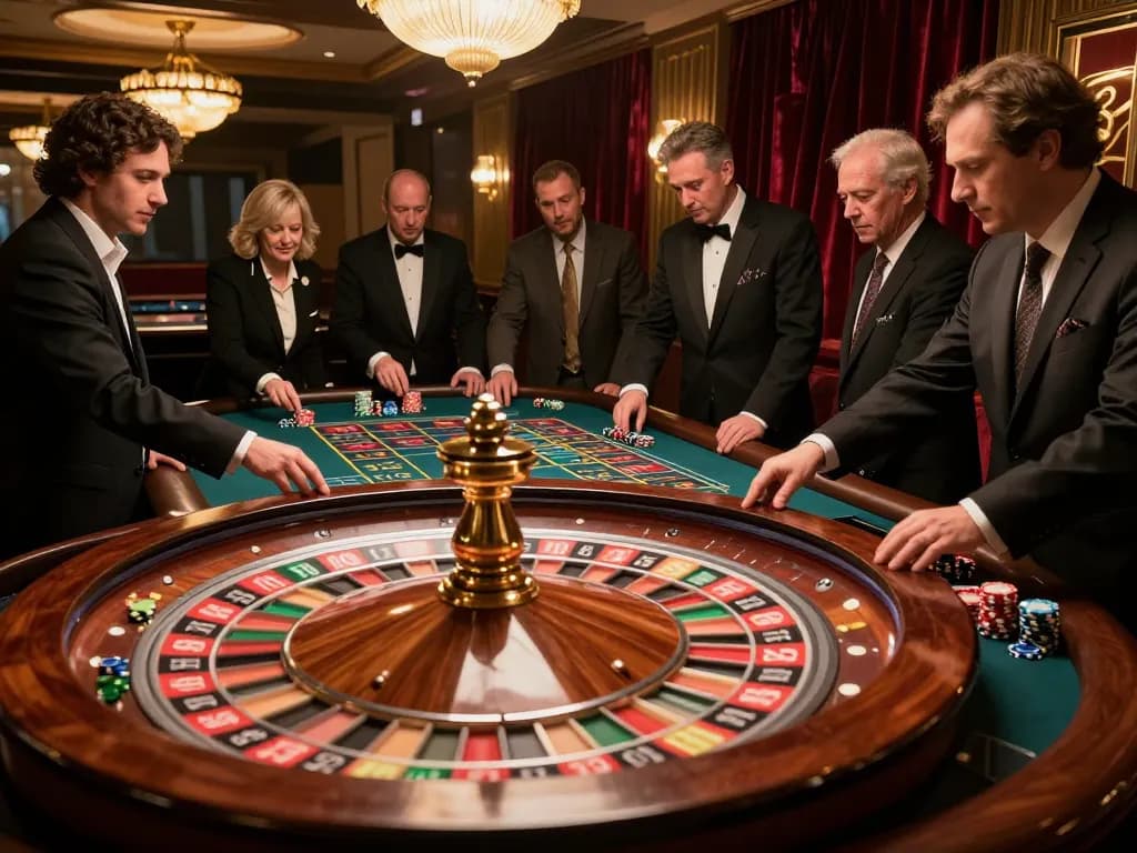 Engaged players placed bets on the TT88 roulette table with colorful chips during thrilling casino action