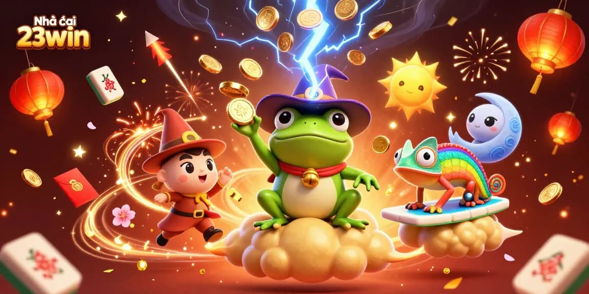 Experience the thrill at Nhà cái 23WIN with vibrant golden coin storms and engaging gaming elements.