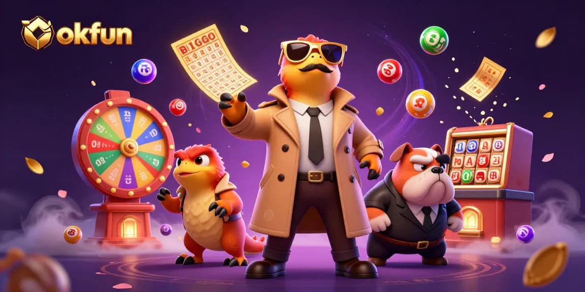 Experience the thrill of winning games at okfun with colorful dollars and vibrant casino elements.