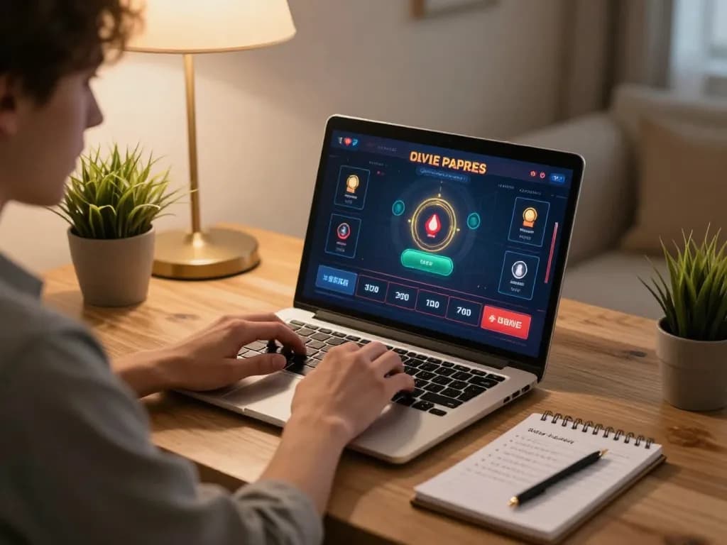 Engaging live dealer game at 壹發娛樂 on a cozy home office laptop.