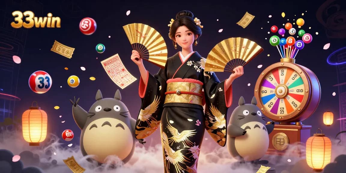 Experience thrilling gaming at 33win with vibrant lottery elements and an elegant ambiance.