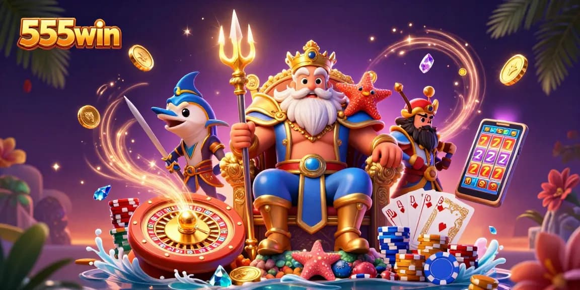 Win big with 555win as Neptune oversees a vibrant casino adventure filled with excitement