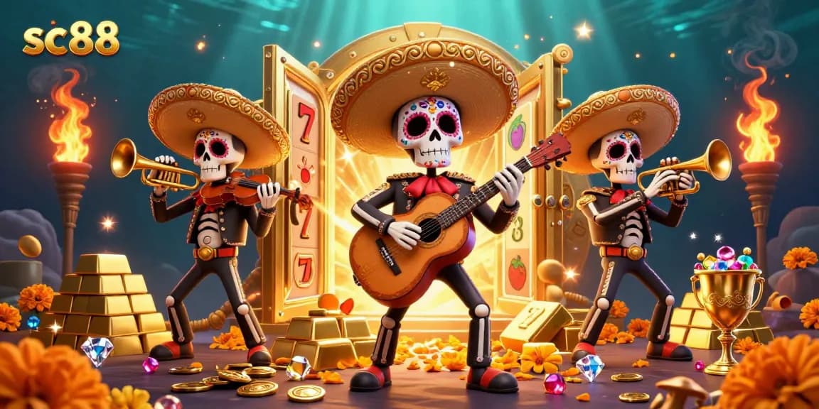 Engage with sc88 casino visuals showcasing vibrant mariachi characters and dynamic slot gaming elements.