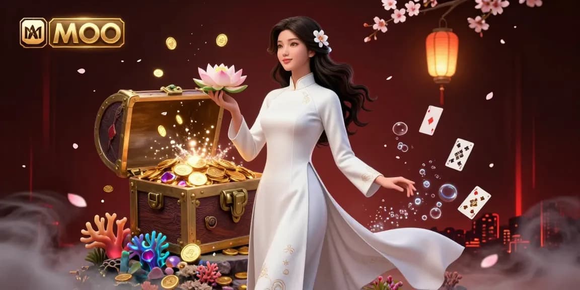 Experience the excitement of MMOO with stunning visuals and vibrant casino elements in a dynamic scene.