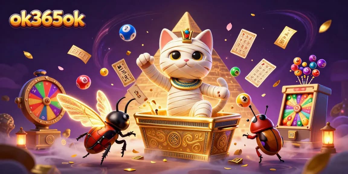 Experience thrilling gambling action with the ok365ok mummy cat heroically escaping a sarcophagus.