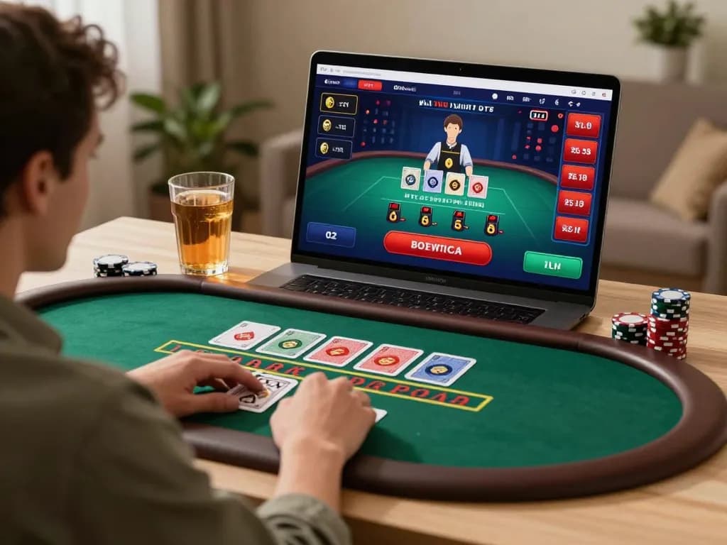 Player enjoying live dealer blackjack on cm88 com platform, showcasing interactive gaming experience.