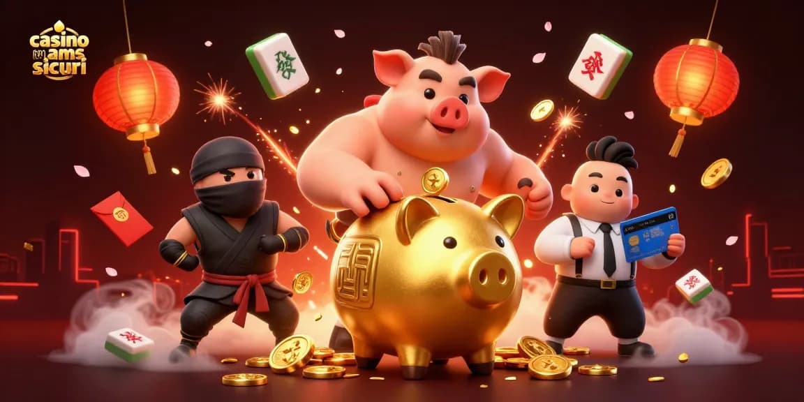 Gioca ai casinò non AAMS sicuri con un'immagine dinamica e dettagliata di un lottatore di sumo, un ninja e un giudice.
