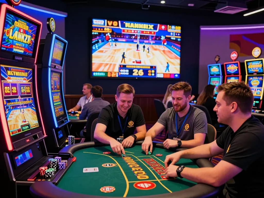 Exciting crickex casino scene with players enjoying slots and table games in a vibrant atmosphere.