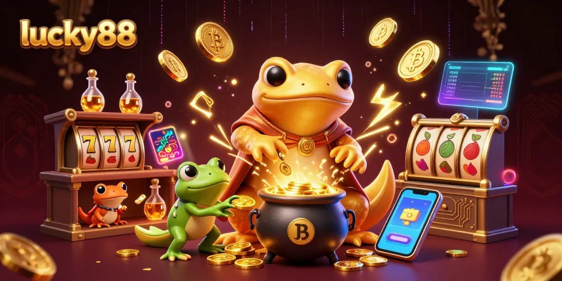 Experience the thrilling lucky88 slot magic with a golden salamander alchemist and rich casino elements.