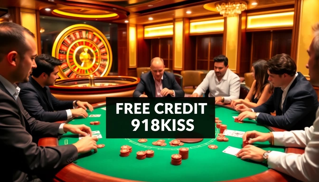 Experience the thrill of free credit 918kiss while playing table games in a luxurious casino setting.