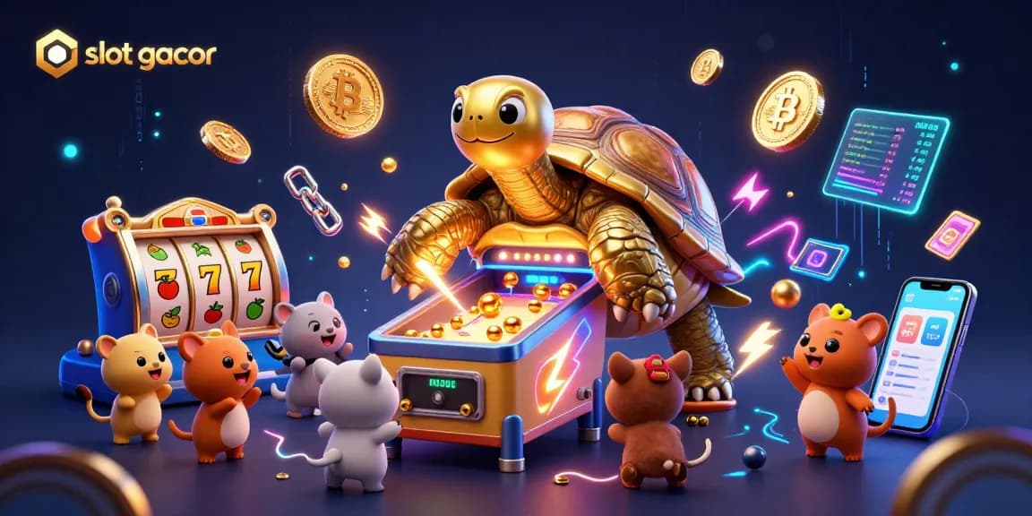 Experience the thrilling slot gacor world with a vibrant, detailed casino-themed illustration.