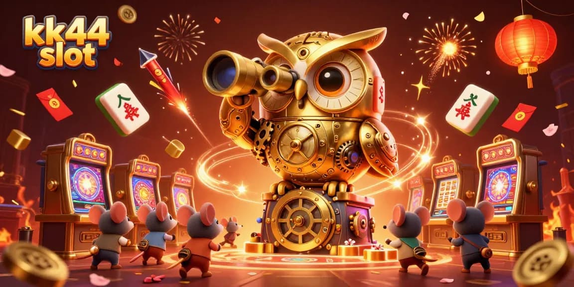 Explore o emocionante mundo dos jogos no slot KK44 com esta ilustração vibrante.