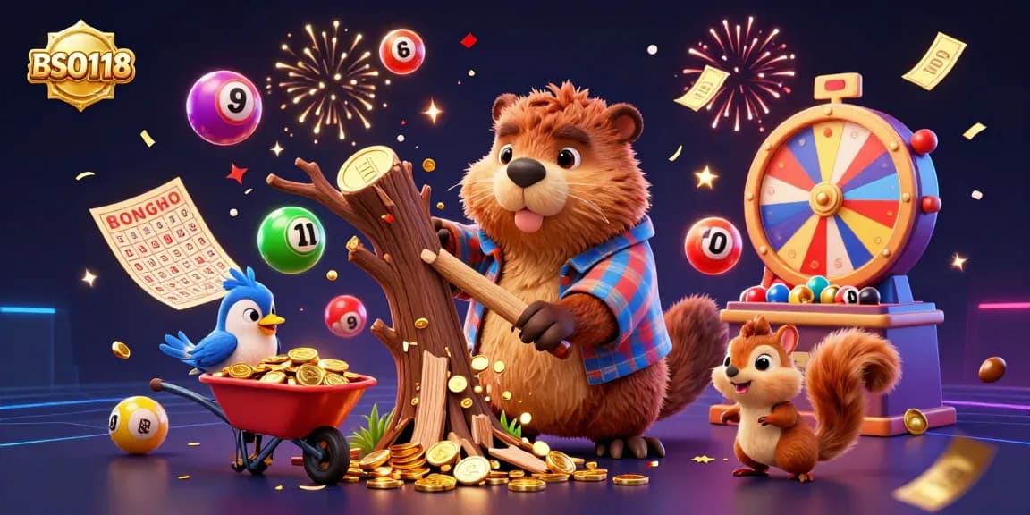 Engage with BSO118's thrilling gaming adventure featuring festive characters amidst colorful casino elements.