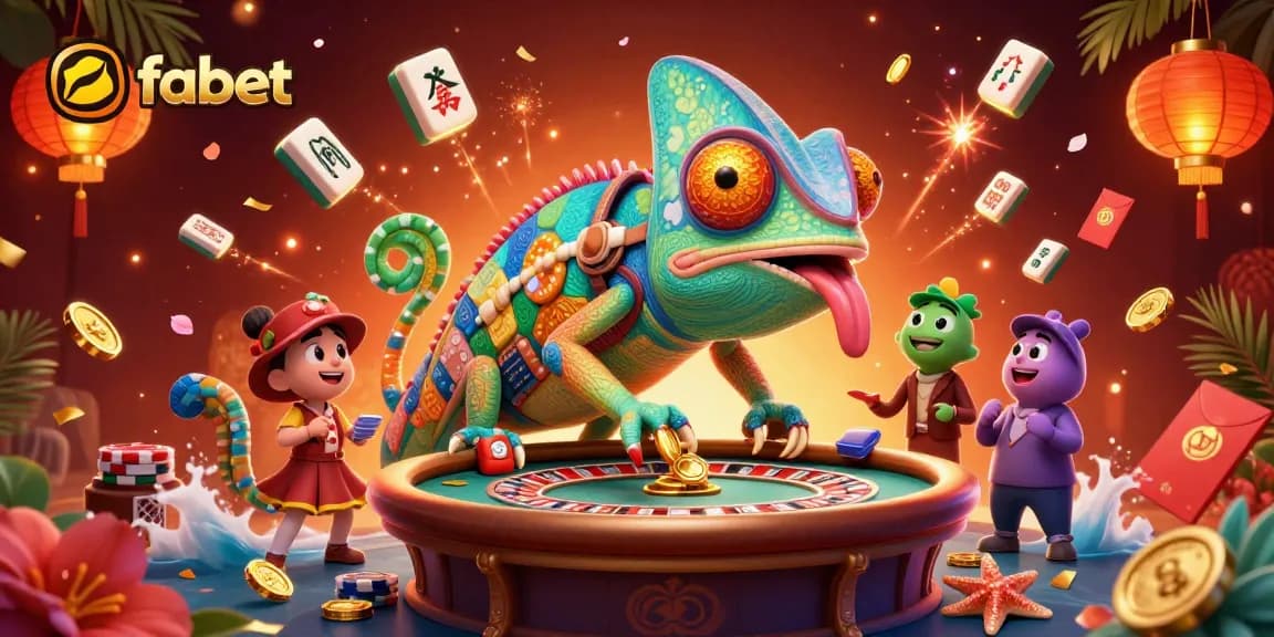 Experience dynamic gaming excitement at fabet with colorful chameleon casino bursts.