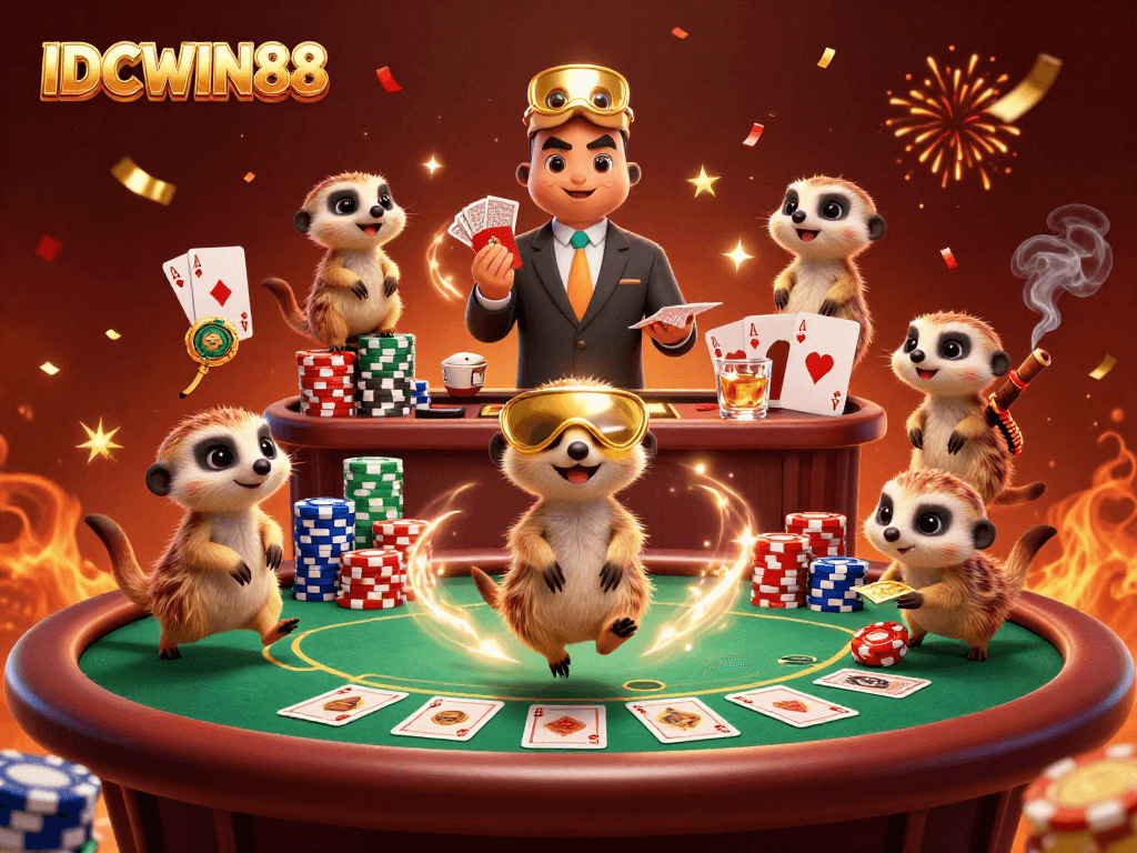 Experience thrilling play at IDCWIN88 casino with energetic meerkats in an exciting environment.