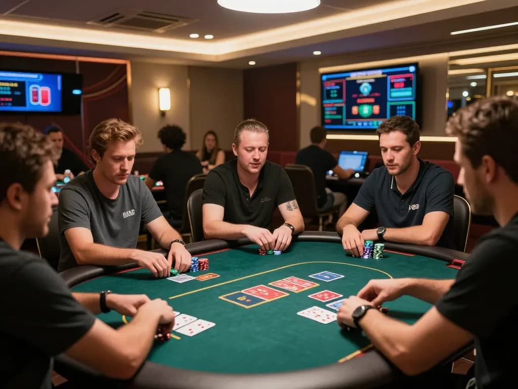 Players strategizing bets and raising the stakes at okwin online poker tables in an exciting gaming atmosphere.