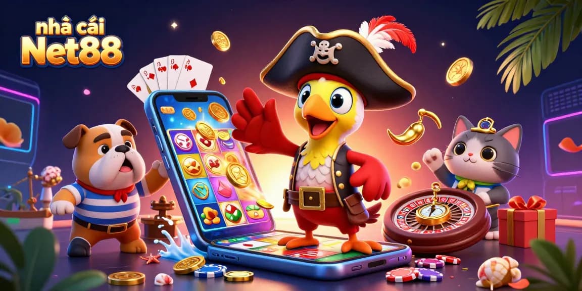 Experience thrilling wins at nhà cái Net88 with vibrant slots, pirate adventure, and engaging casino action.