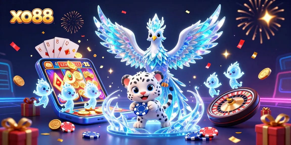 Win big at xo88 with an engaging 3D illustration showcasing casino excitement.