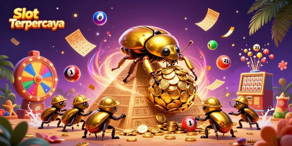Engage with Slot Terpercaya while enjoying a vibrant casino scene featuring lottery elements.