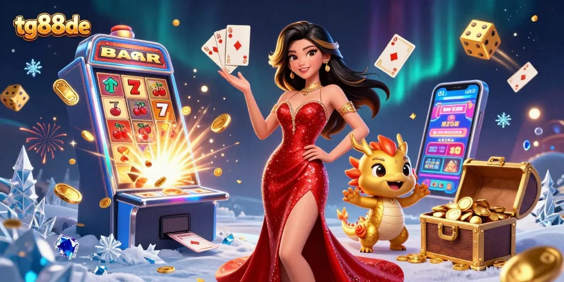Experience excitement with tg88de as a stunning woman in sequins welcomes players in a vibrant casino.