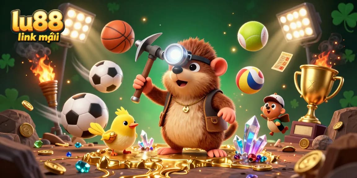 Experience vibrant gameplay with lu88 link mới as the treasure hunter mole and gold elements shine amid sports excitement.