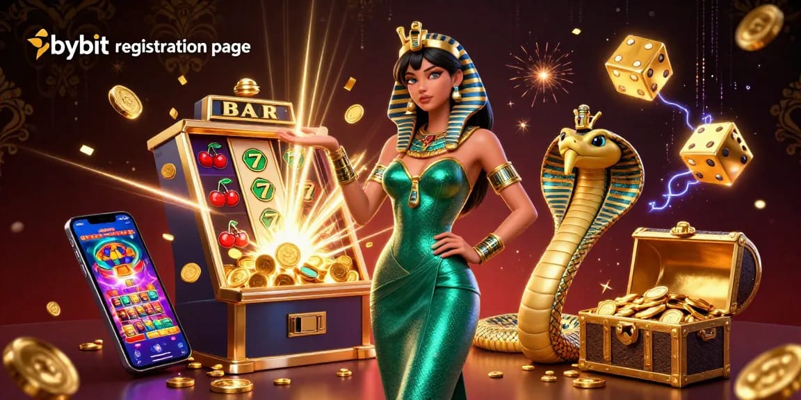 Spin and win at the bybit registration page with a vibrant casino scene filled with thrilling elements.