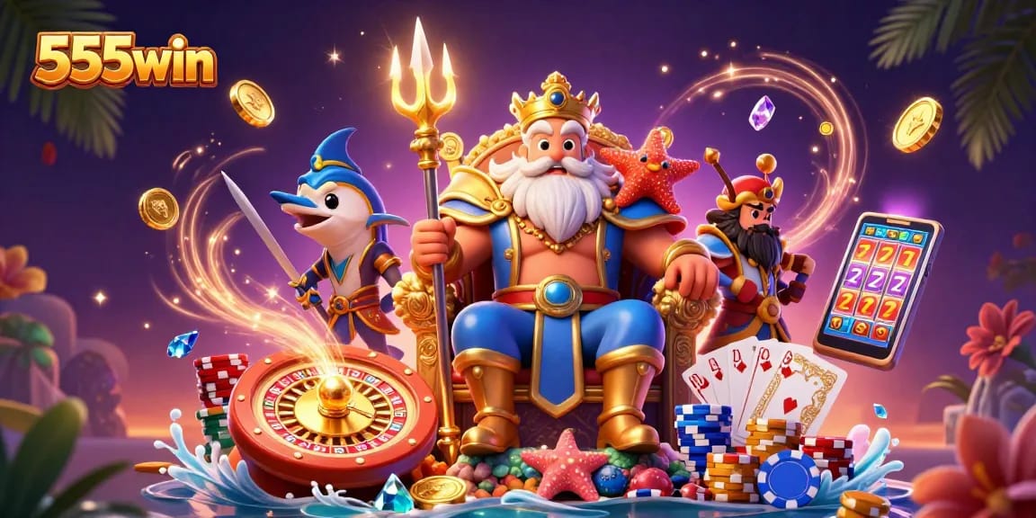 Win big with 555win as Neptune oversees a vibrant casino adventure filled with excitement