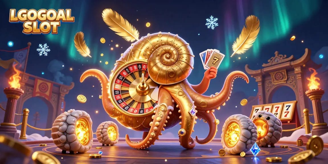 Experience thrilling wins with LGOGOAL SLOT featuring a colossal nautilus and vibrant slots in action.