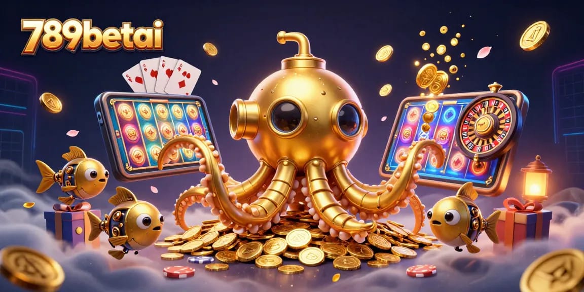 Engage with dynamic games at 789betai featuring a golden kraken submarine and exciting slot activity.