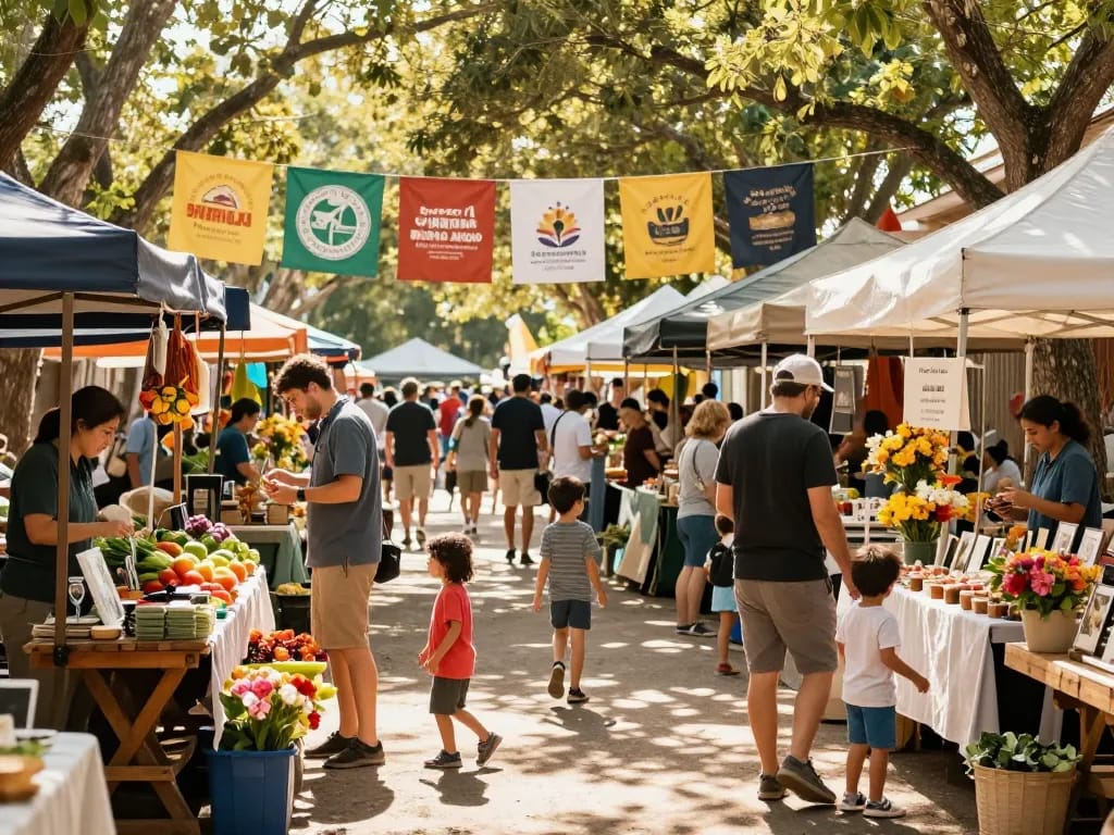 Vibrant local market scene showcasing fresh produce and community spirit.